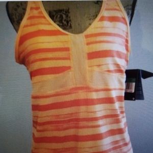 Nike Dri Fit Orange Striped Racerback  Tank XL NWT